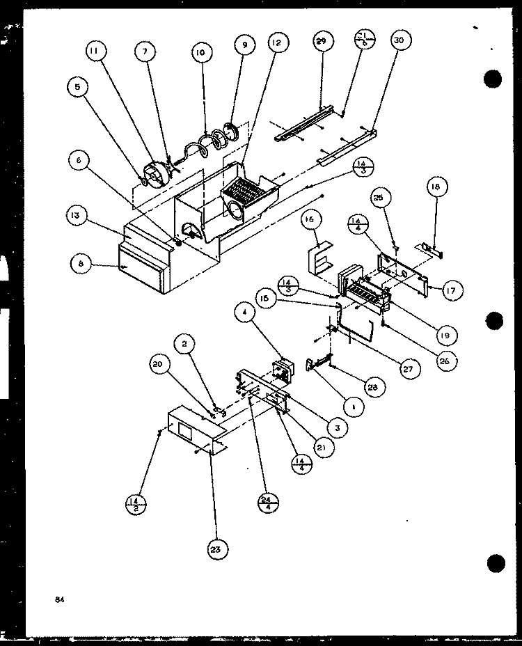 ICE BUCKET AND ICE MAKER Diagram and Parts List for SLD25JP P1116505W Amana Refrigerator