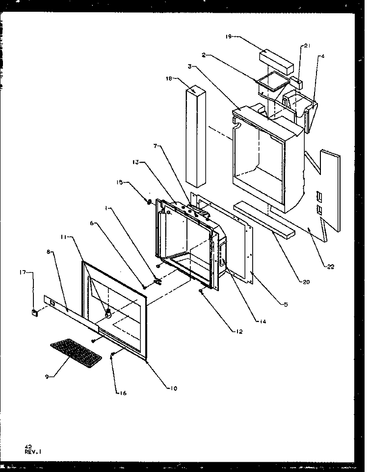 ICE AND WATER CAVITY Diagram and Parts List for SQD25NBE P1162402W E Amana Refrigerator