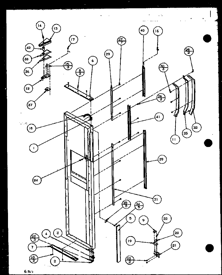 FZ DOOR HINGE AND TRIM PARTS Diagram and Parts List for SZD20ML P1120202W L Amana Refrigerator