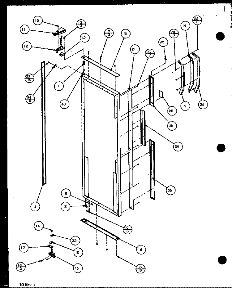 REF DOOR HINGE AND TRIM PARTS Diagram and Parts List for SZD20ML P1120202W L Amana Refrigerator