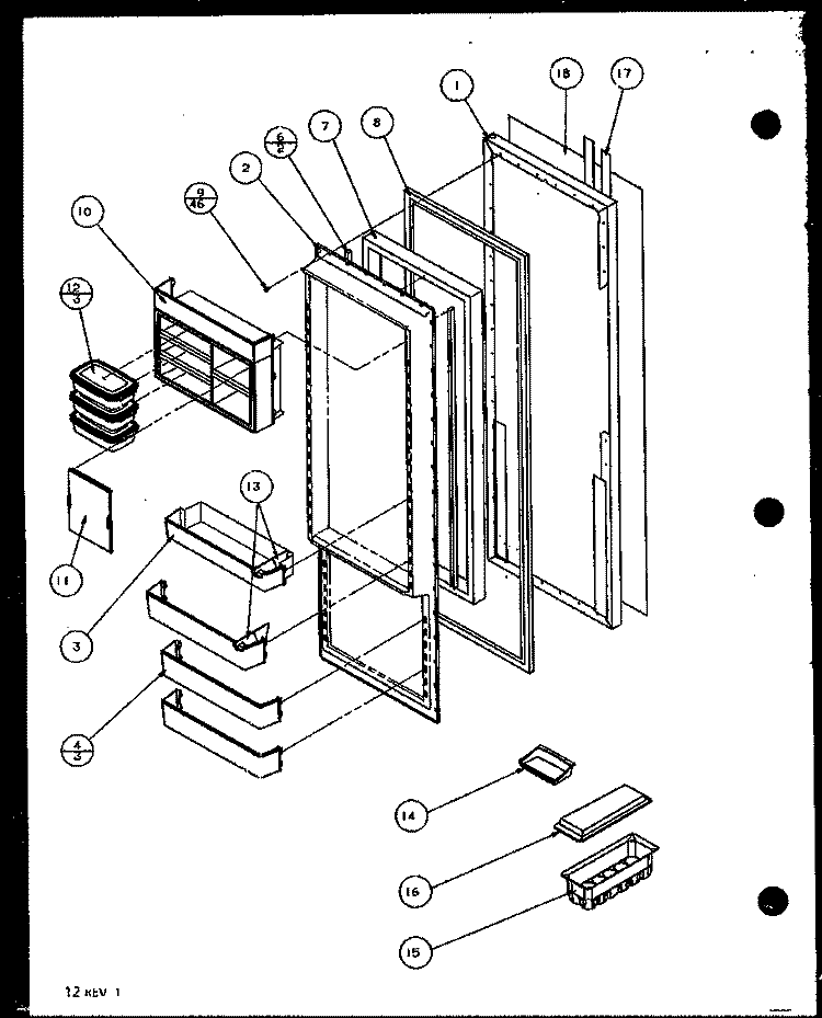 REF DOOR Diagram and Parts List for SZD20ML P1120202W L Amana Refrigerator
