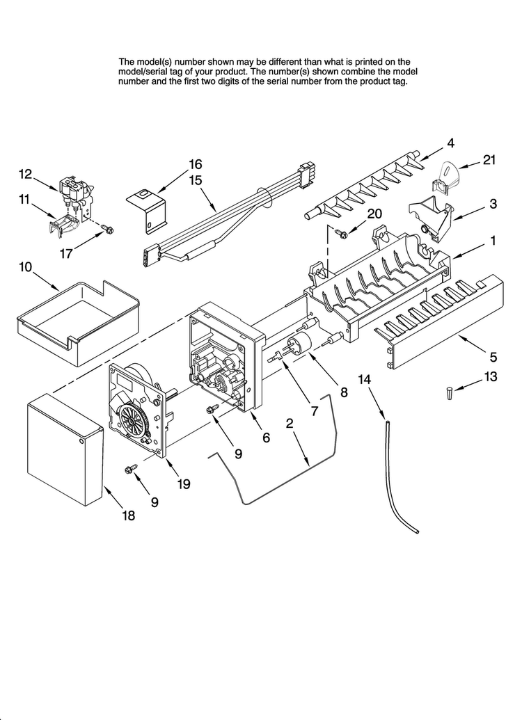 Icemaker Parts, Optional Parts Diagram and Parts List for ABB2222FED10  Amana Refrigerator