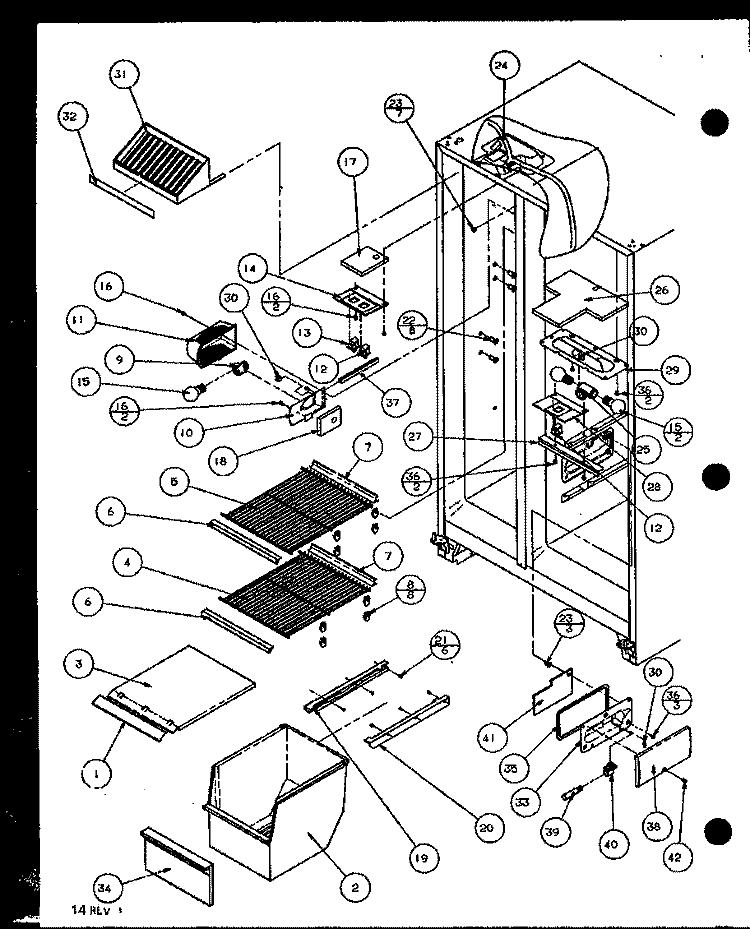 FZ SHELVING AND REF LIGHT Diagram and Parts List for SZD20ML P1120202W L Amana Refrigerator