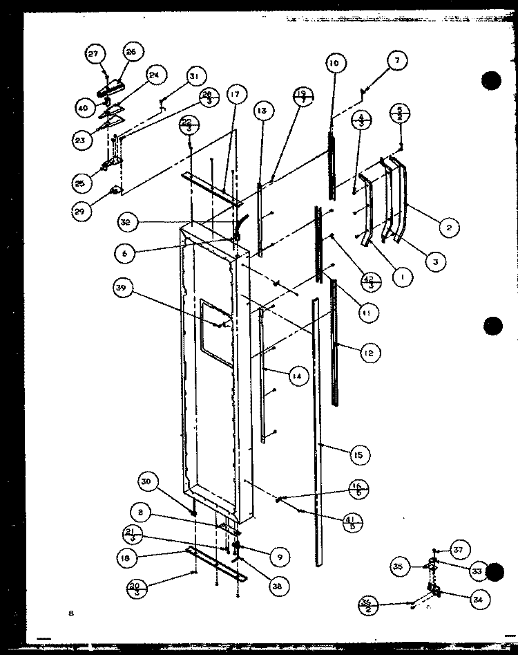 FZ DOOR Diagram and Parts List for 36791 P1152601W W Litton Refrigerator