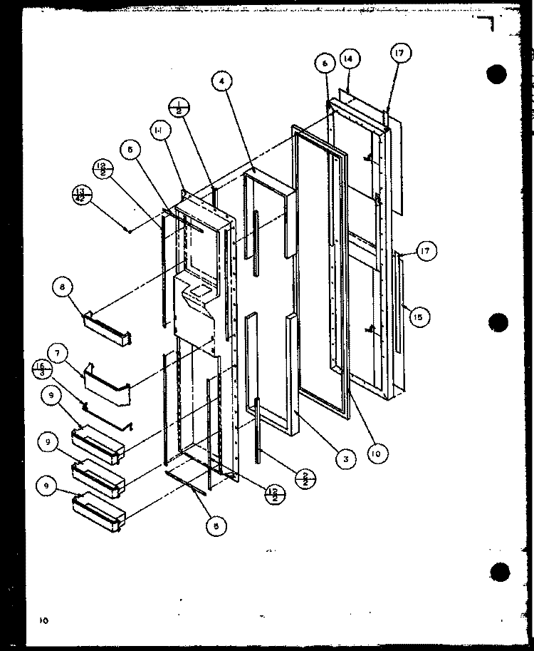 FZ DOOR Diagram and Parts List for 36518 P1121604W L Litton Refrigerator