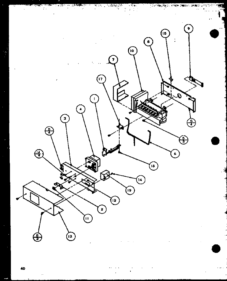 ICE BUCKET AND ICE MAKER Diagram and Parts List for 36518 P1121604W L Litton Refrigerator