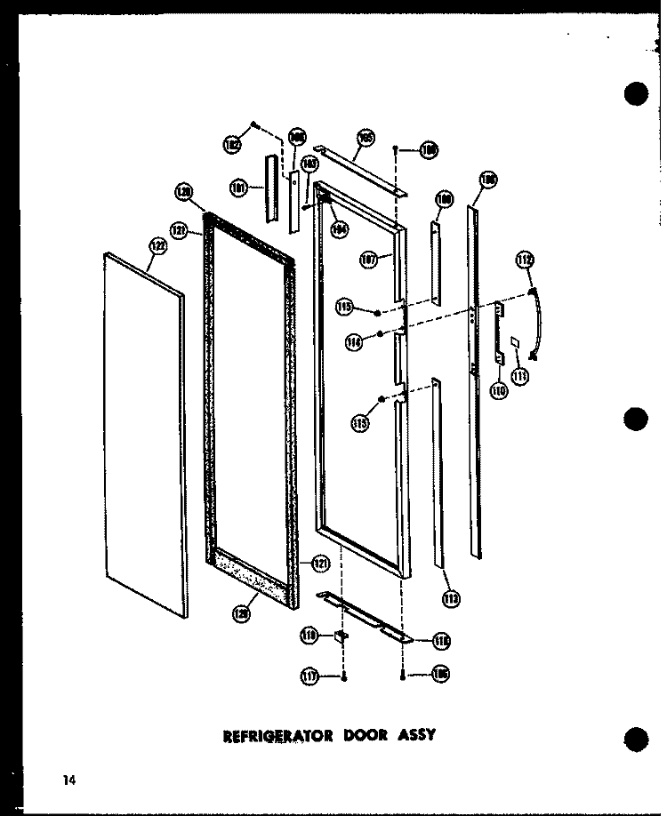 REF DOOR ASSY Diagram and Parts List for SD19W P6034036W Amana Refrigerator