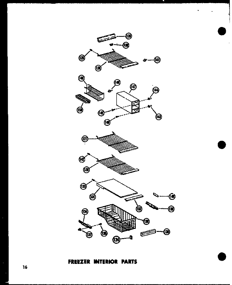 FZ INTERIOR PARTS Diagram and Parts List for SD19W P6034036W Amana Refrigerator