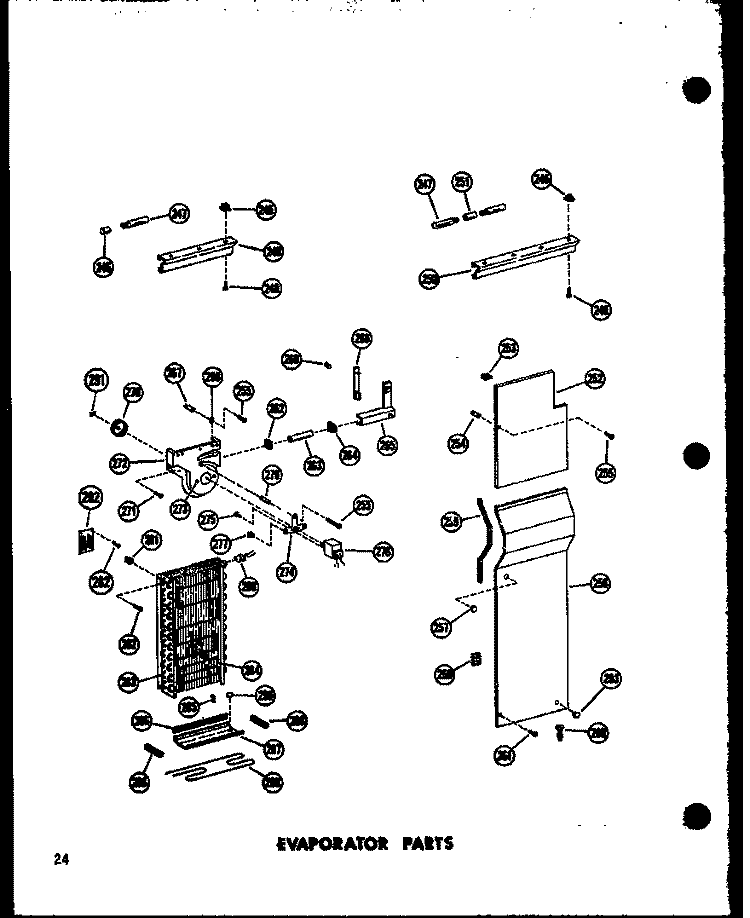 EVAP PARTS Diagram and Parts List for SD19W P6034036W Amana Refrigerator