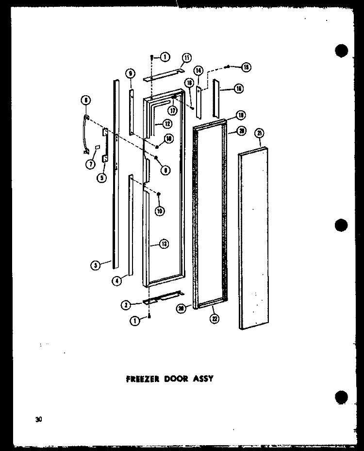 FZ DOOR ASSY Diagram and Parts List for SD19W P6034049W Amana Refrigerator