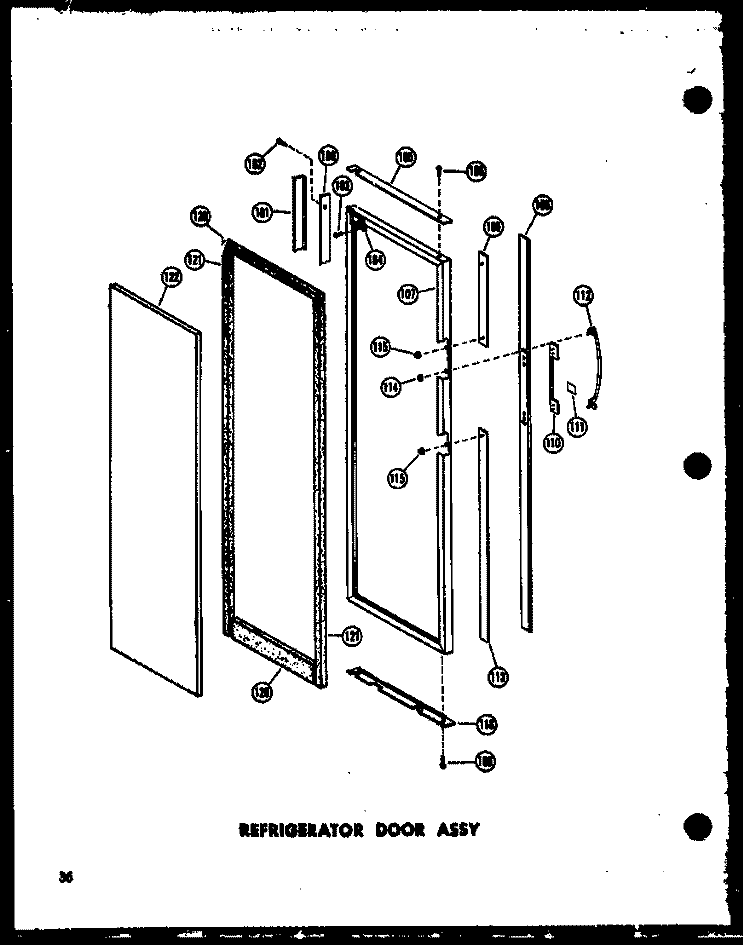 REF DOOR ASSY Diagram and Parts List for SD19W P6034049W Amana Refrigerator