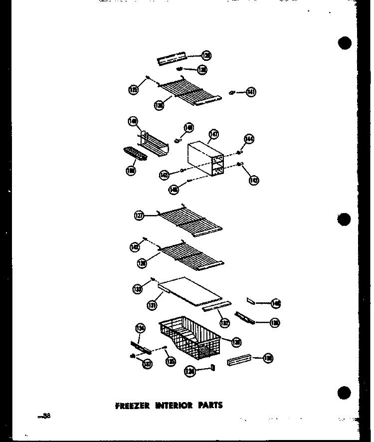 FZ INTERIOR PARTS Diagram and Parts List for SD19W P6034049W Amana Refrigerator