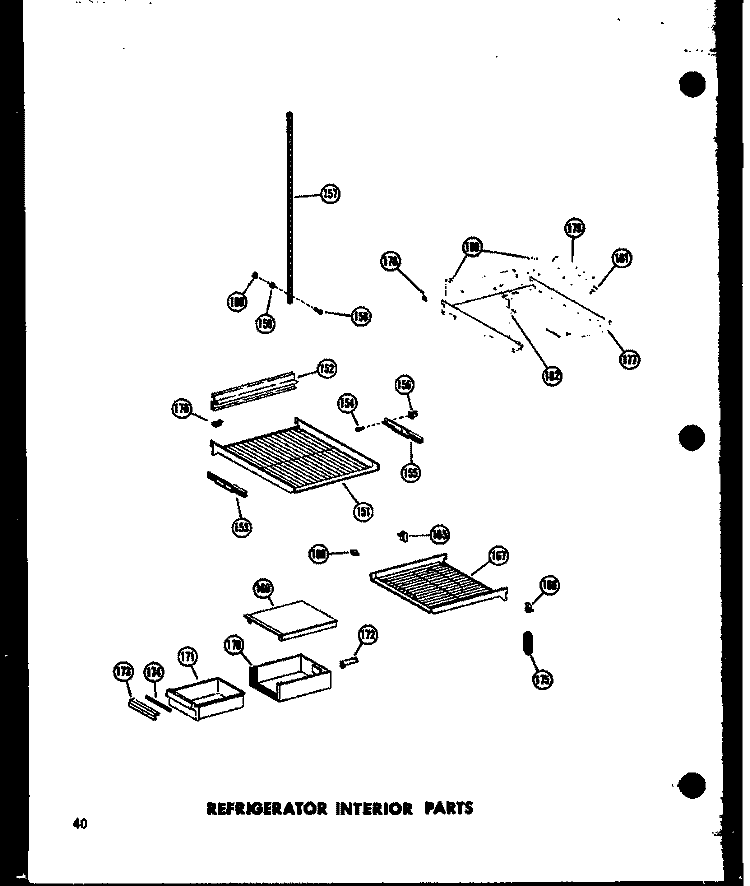 REF INTERIOR PARTS Diagram and Parts List for SD19W P6034049W Amana Refrigerator