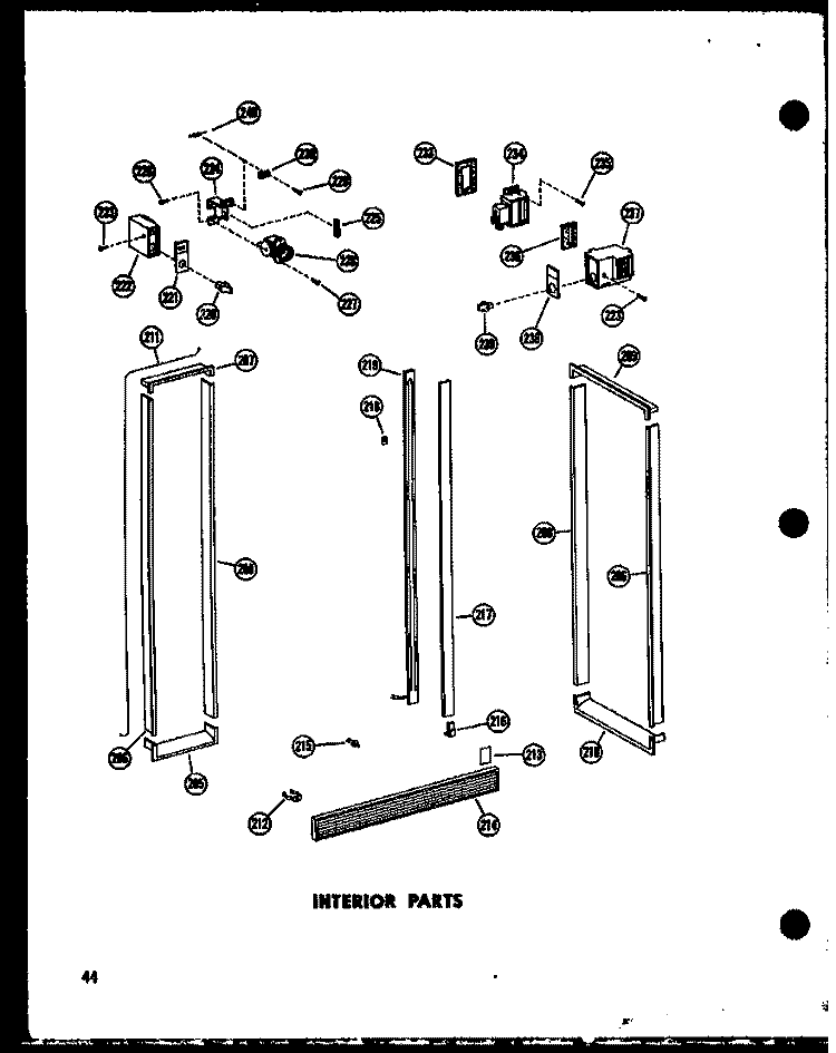 INTERIOR PARTS Diagram and Parts List for SD19W P6034049W Amana Refrigerator