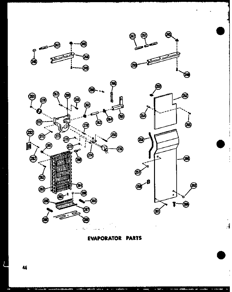 EVAP PARTS Diagram and Parts List for SD19W P6034049W Amana Refrigerator