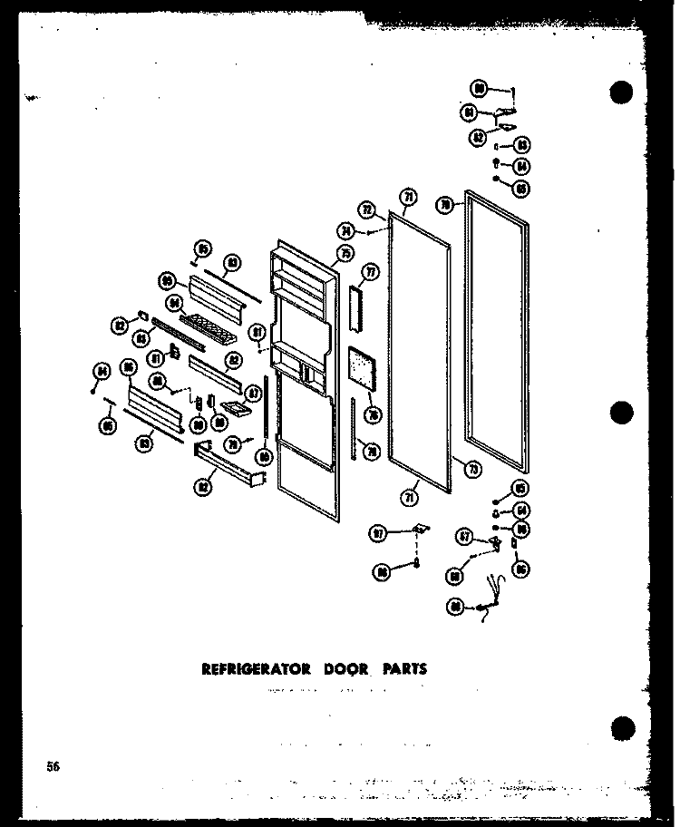 REF DOOR PARTS Diagram and Parts List for SD19W P6034070W Amana Refrigerator