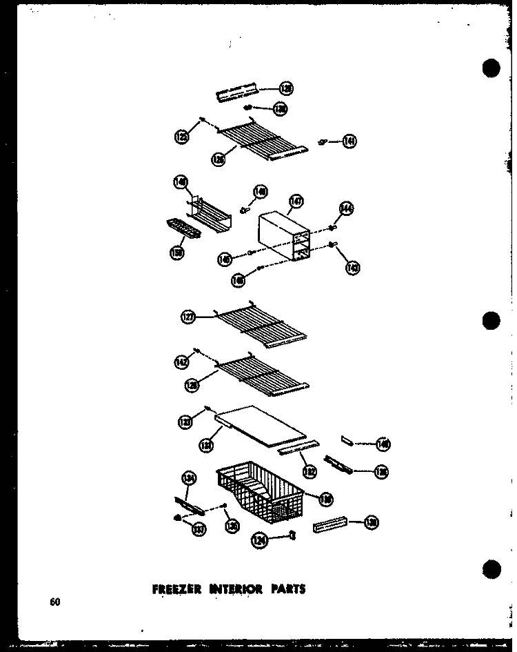 FZ INTERIOR PARTS Diagram and Parts List for SD19W P6034070W Amana Refrigerator