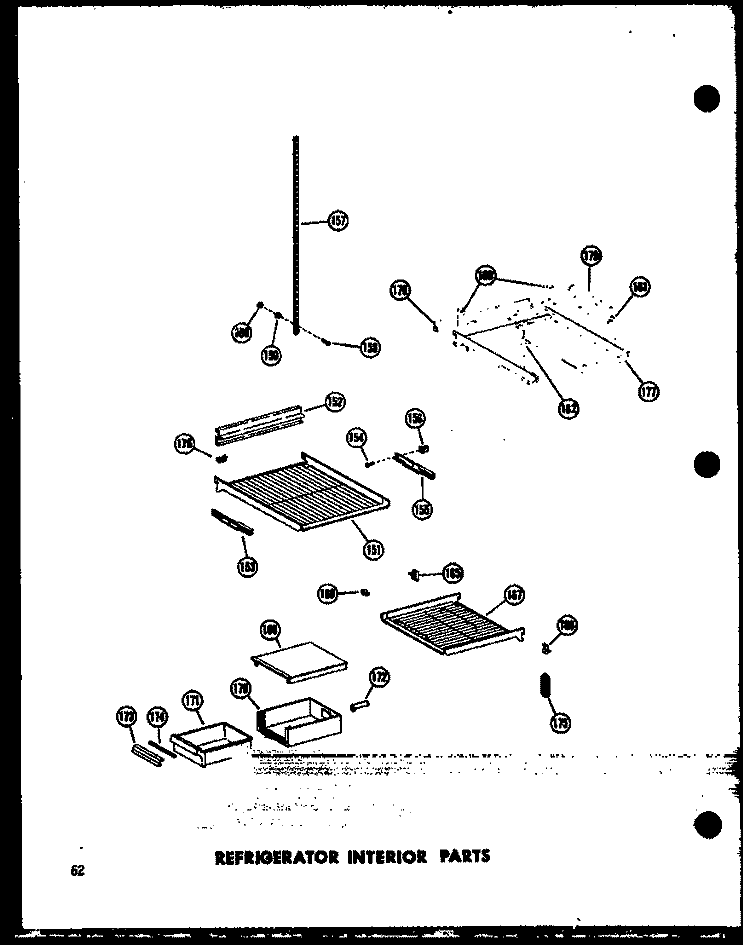 REF INTERIOR PARTS Diagram and Parts List for SD19W P6034070W Amana Refrigerator