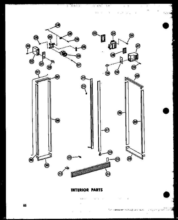 INTERIOR PARTS Diagram and Parts List for SD19W P6034070W Amana Refrigerator