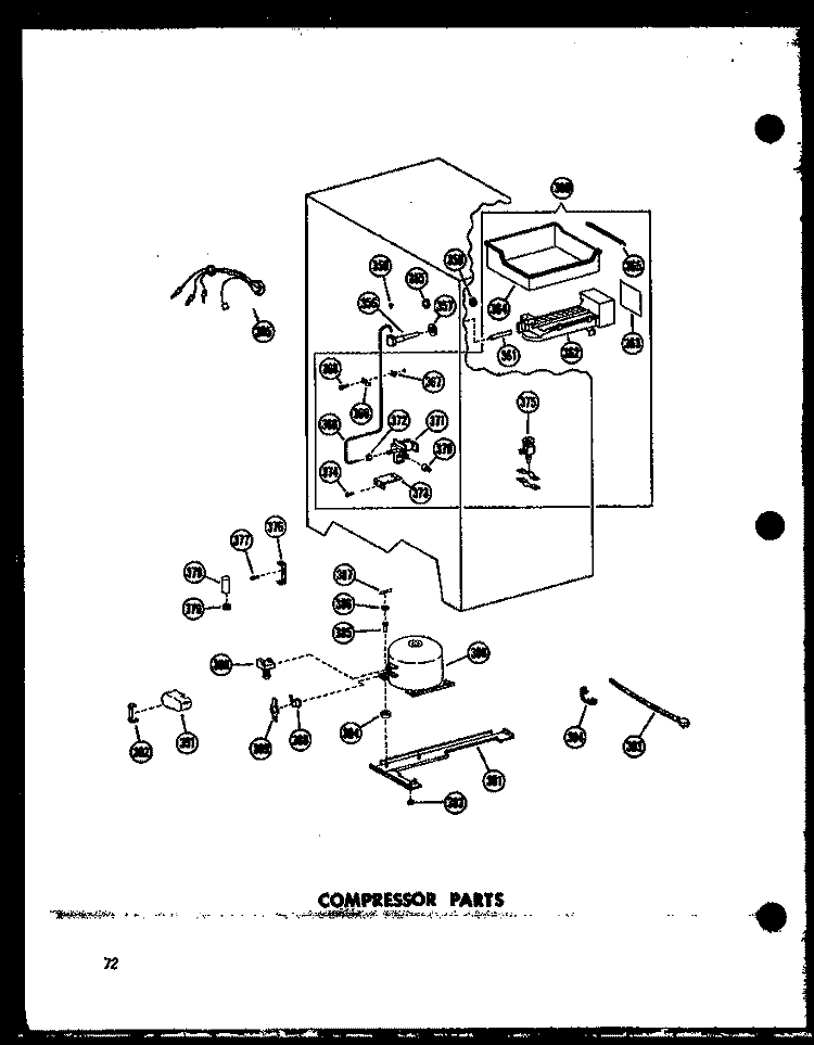 COMPRESSOR PARTS Diagram and Parts List for SD19W P6034070W Amana Refrigerator