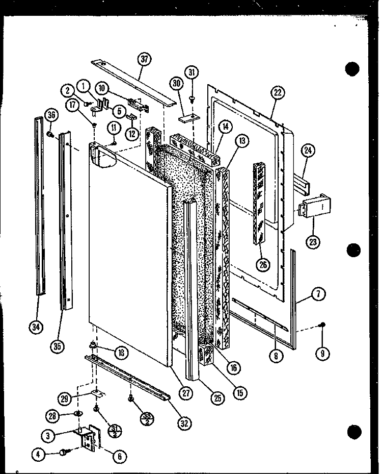 Page 2 Diagram and Parts List for SLDI25G1 P7642106W Amana Refrigerator