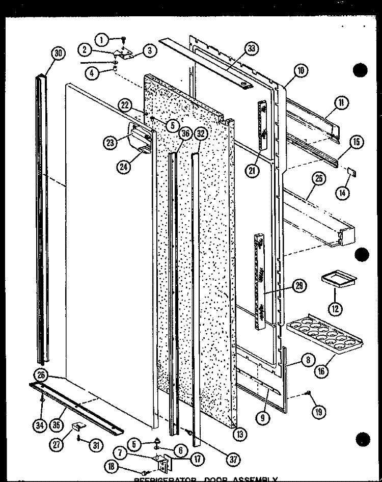 REF DOOR ASSY Diagram and Parts List for SLDI25G1 P7642106W Amana Refrigerator