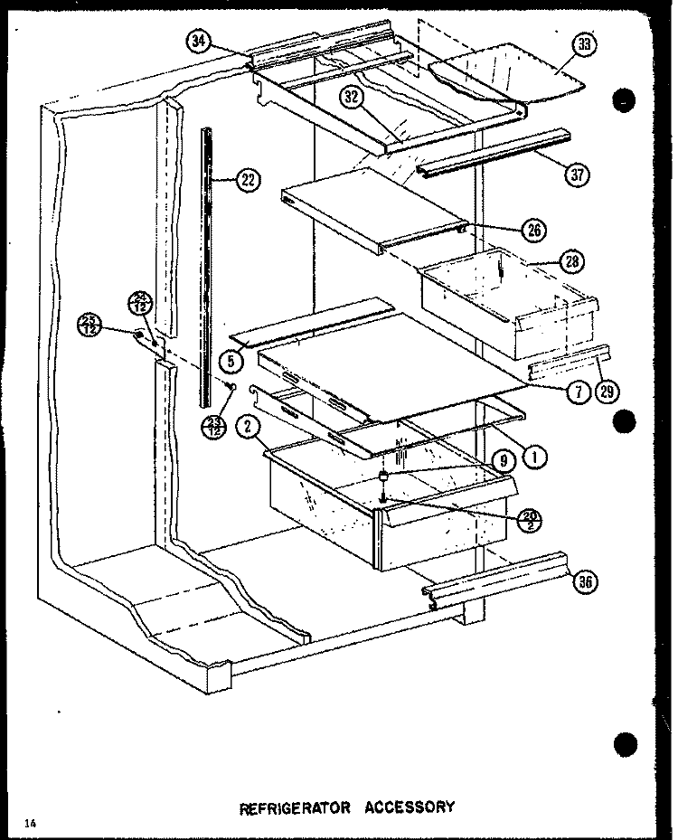 REF ACCESSORY Diagram and Parts List for 2599IW P7731404W Amana Refrigerator