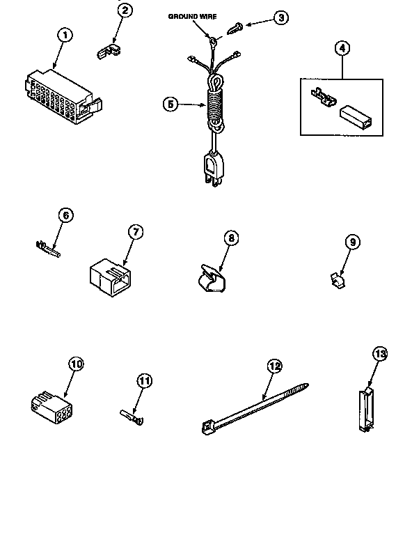 Power Cord And Terminals Diagram and Parts List for LWA90W PLWA90AW Amana Washer