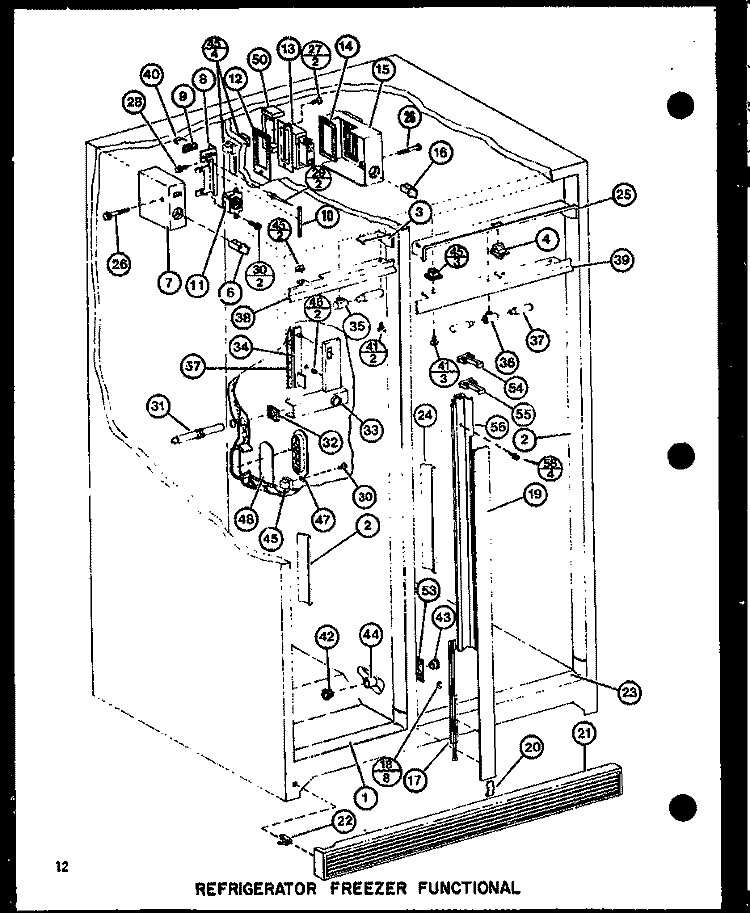 REF FZ FUNCTIONAL Diagram and Parts List for SLI22G P7745507W Amana Refrigerator