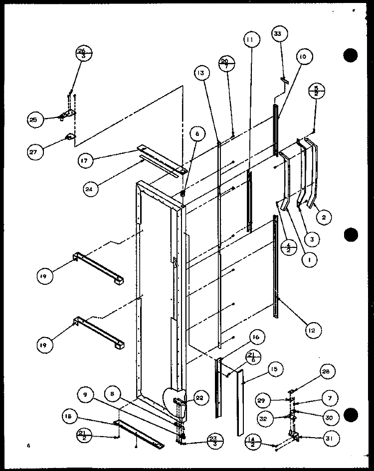 FZ DOOR HINGE AND TRIM PARTS Diagram and Parts List for SX25H P7836005W Amana Refrigerator