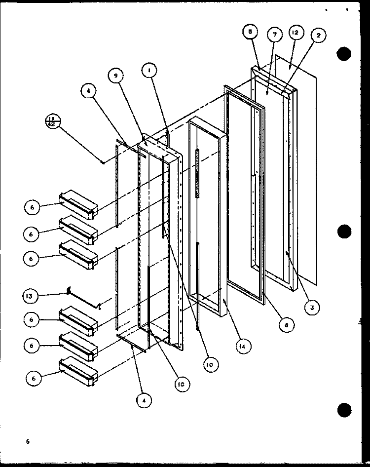 FZ DOOR Diagram and Parts List for SX25H P7836005W Amana Refrigerator