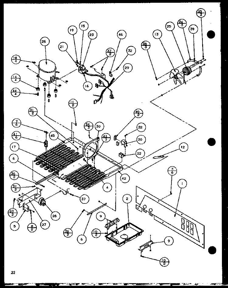 MACHINE COMPARTMENT Diagram and Parts List for SC19H P7804504W Amana Refrigerator