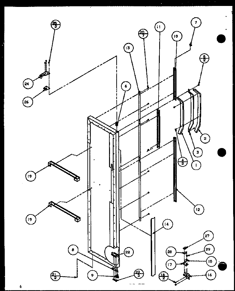 FZ DOOR Diagram and Parts List for SL25H P7836008W Amana Refrigerator