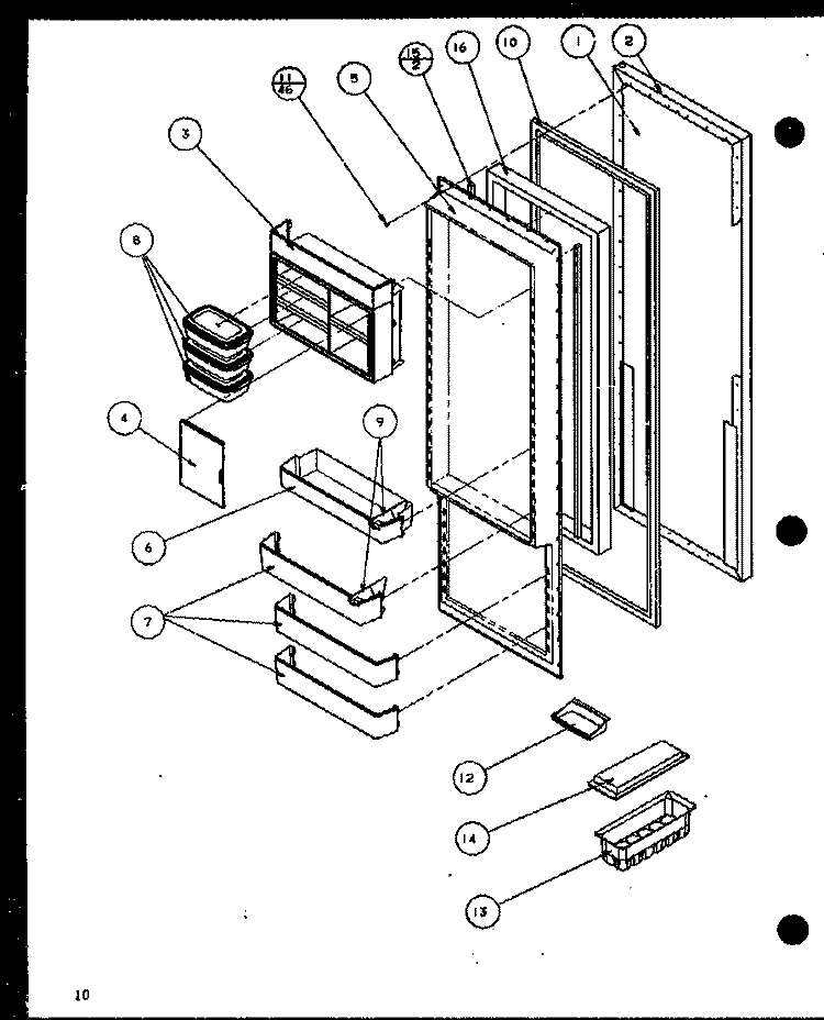 REF DOOR Diagram and Parts List for SL25H P7836008W Amana Refrigerator