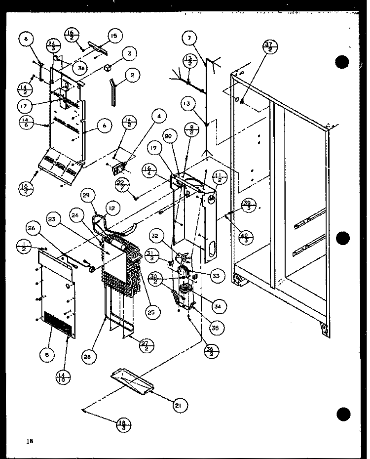 FZ EVAP AND AIR HANDLING Diagram and Parts List for SL25H P7836008W Amana Refrigerator