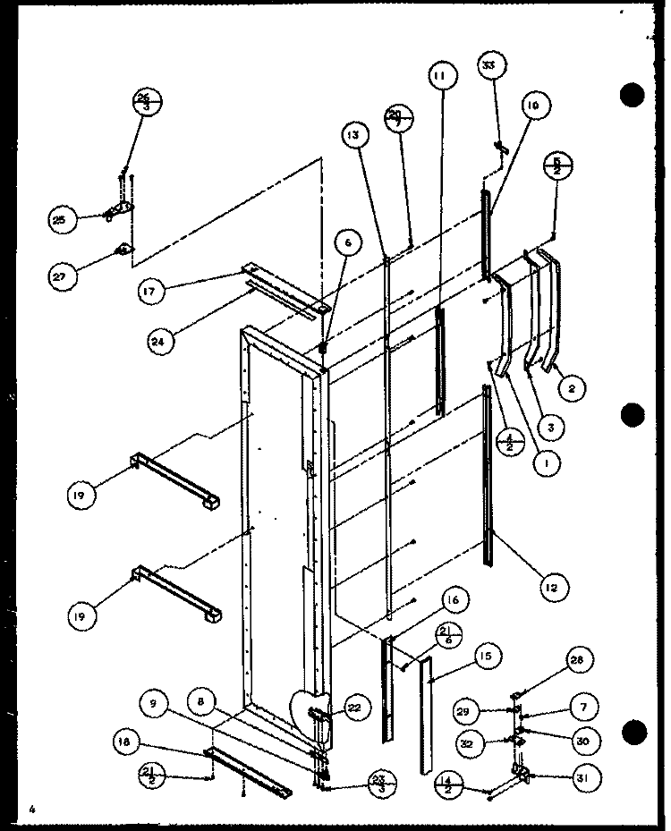 FZ DOOR HINGE AND TRIM PARTS Diagram and Parts List for SWP25H P7836037W Amana Refrigerator