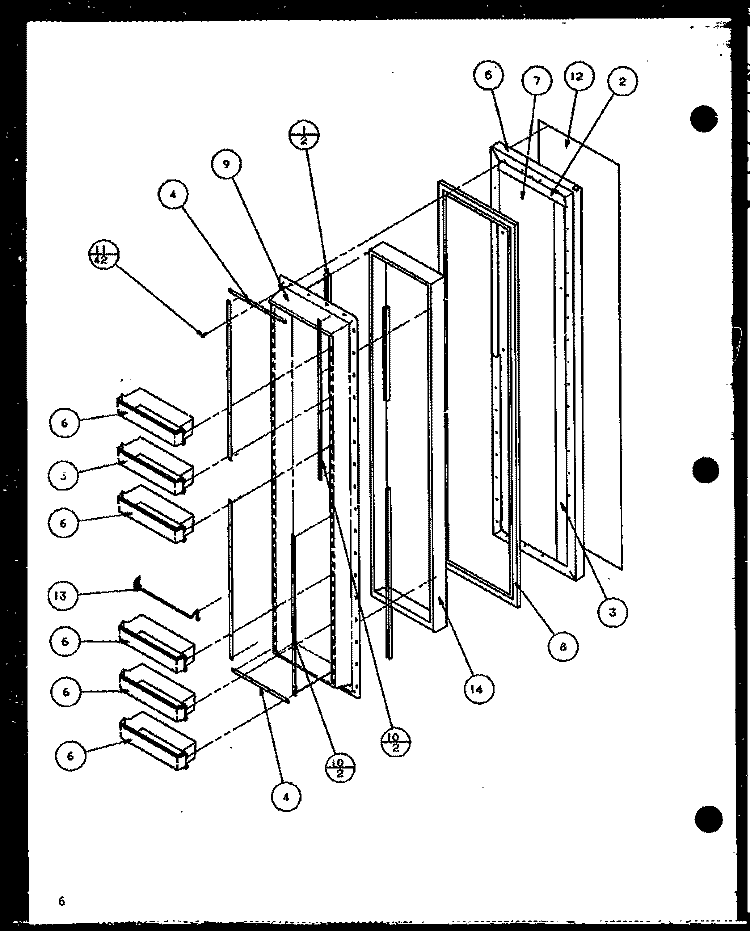 FZ DOOR Diagram and Parts List for SWP25H P7836037W Amana Refrigerator