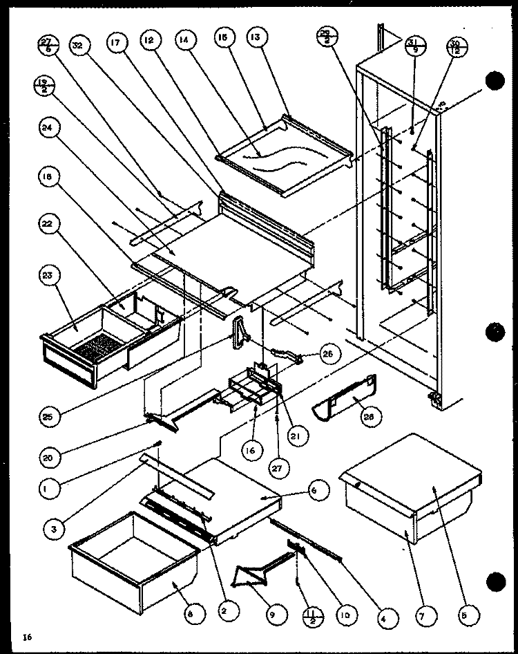 FACTORY INSTALLED ICE MAKER Diagram and Parts List for SCTI20H P7836030W Amana Refrigerator
