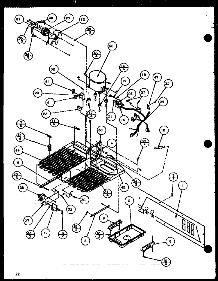 MACHINE COMPARTMENT Diagram and Parts List for SCTI20H P7836030W Amana Refrigerator