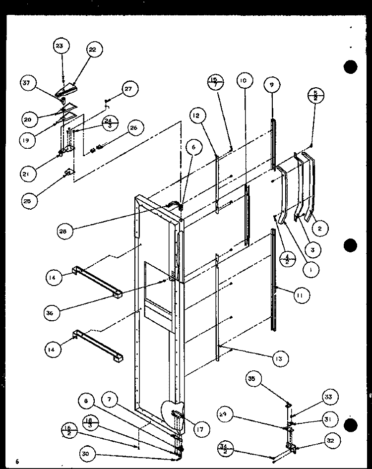 FZ DOOR Diagram and Parts List for SCD19H P7804503W Amana Refrigerator