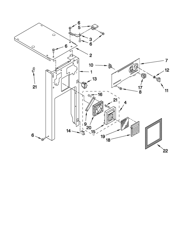 Panel And Control Parts Diagram and Parts List for TC707S3  Jenn-Air Trash Compactor