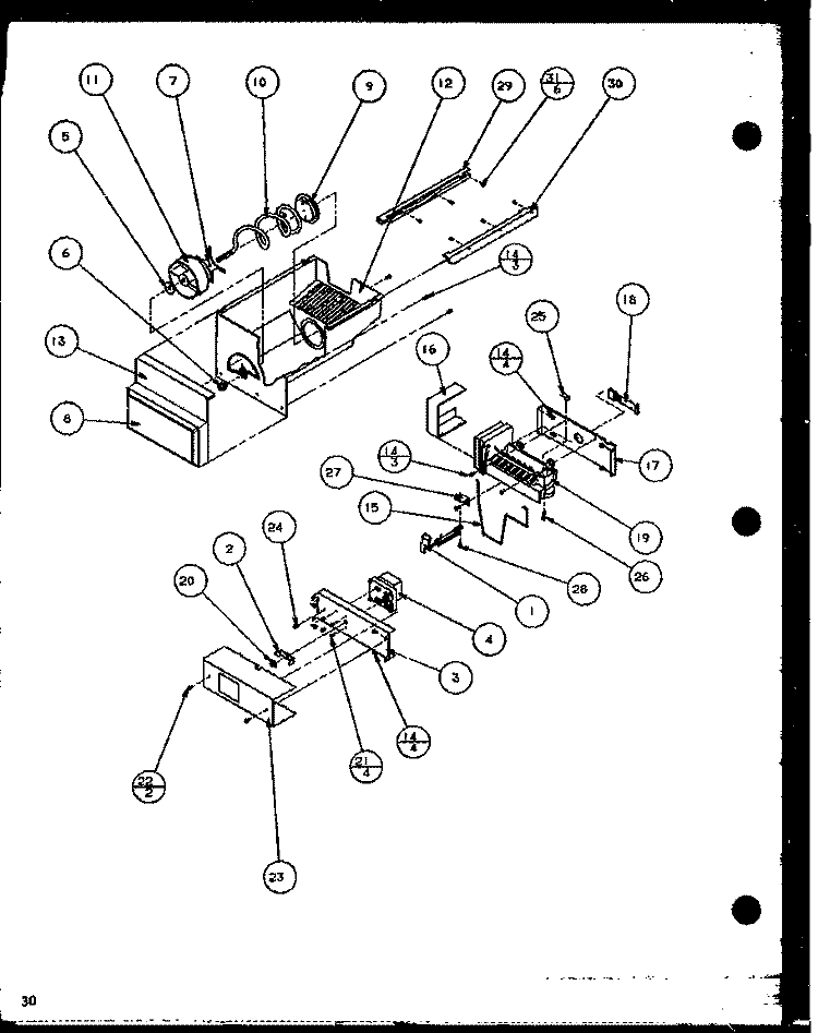 ICE BUCKET AND ICE MAKER Diagram and Parts List for SCD19H P7804503W Amana Refrigerator