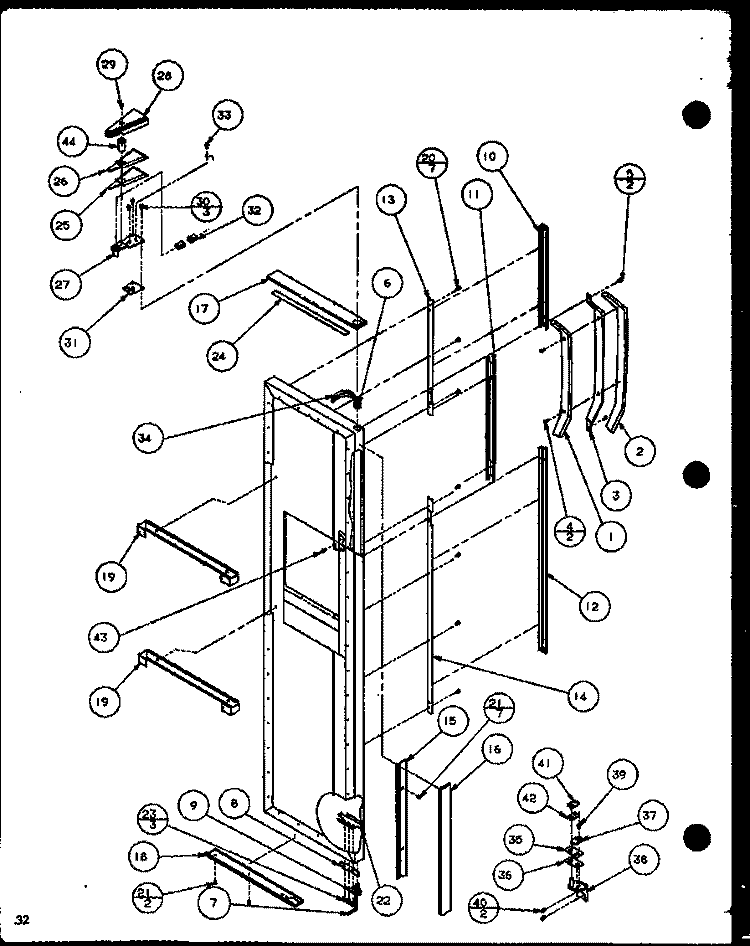 FZ DOOR Diagram and Parts List for SCDT22H P7836011W Amana Refrigerator