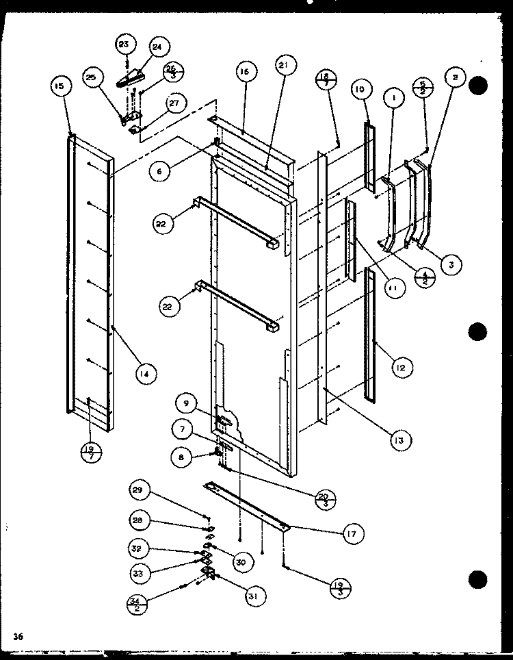 REF DOOR Diagram and Parts List for SCDT22H P7836011W Amana Refrigerator