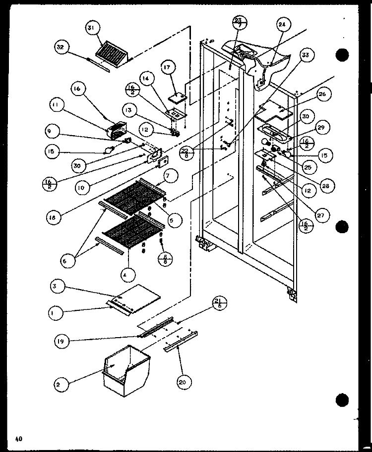 FZ SHELVING AND REF LIGHT Diagram and Parts List for SCDT22H P7836011W Amana Refrigerator