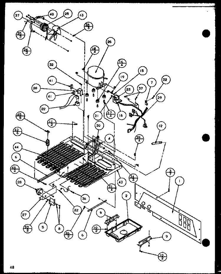 MACHINE COMPARTMENT Diagram and Parts List for SCDT22H P7836011W Amana Refrigerator