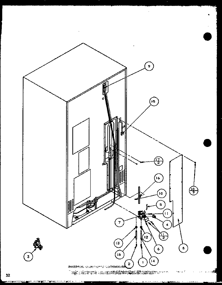 CABINET BACK Diagram and Parts List for SCDT22H P7836011W Amana Refrigerator