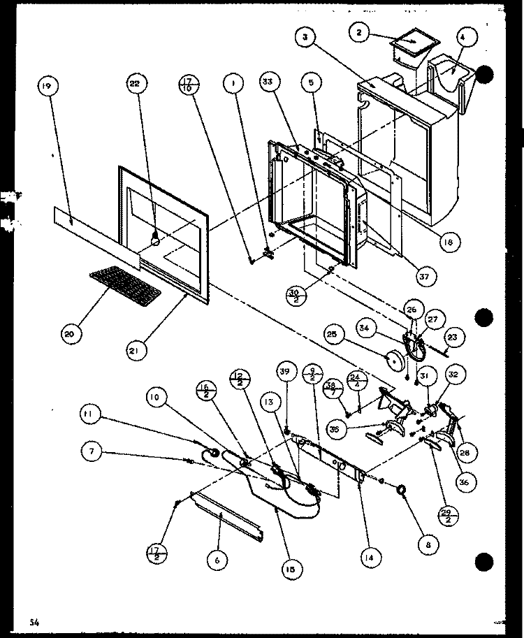 ICE AND WATER CAVITY Diagram and Parts List for SCDT22H P7836011W Amana Refrigerator