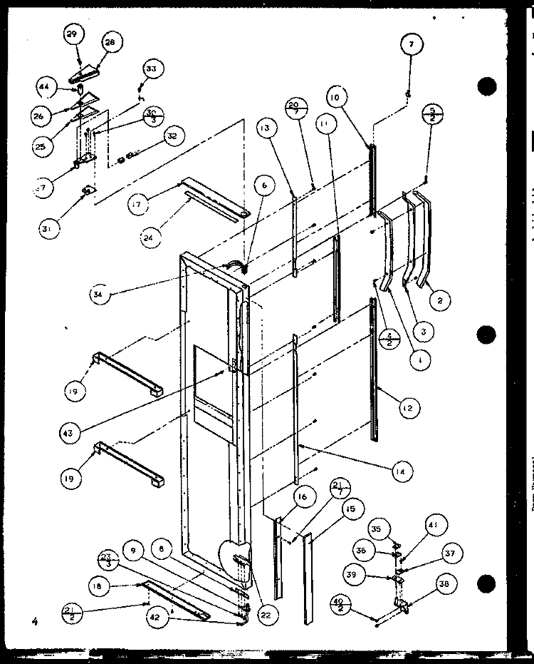 FZ DOOR Diagram and Parts List for SXDT22H P7836012W Amana Refrigerator