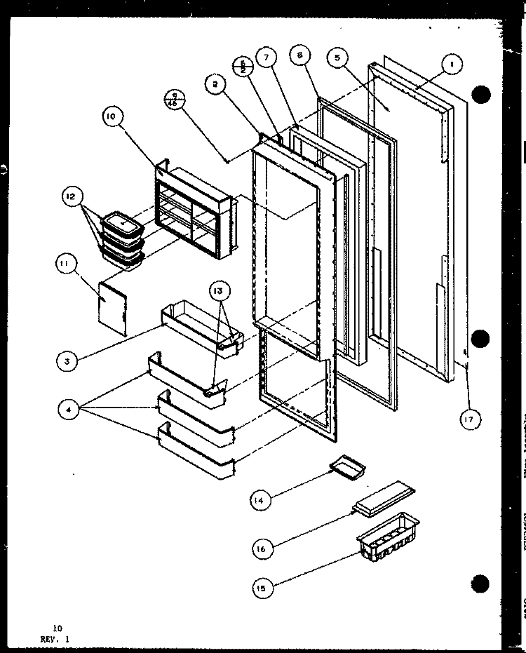REF DOOR Diagram and Parts List for SXDT22H P7836012W Amana Refrigerator